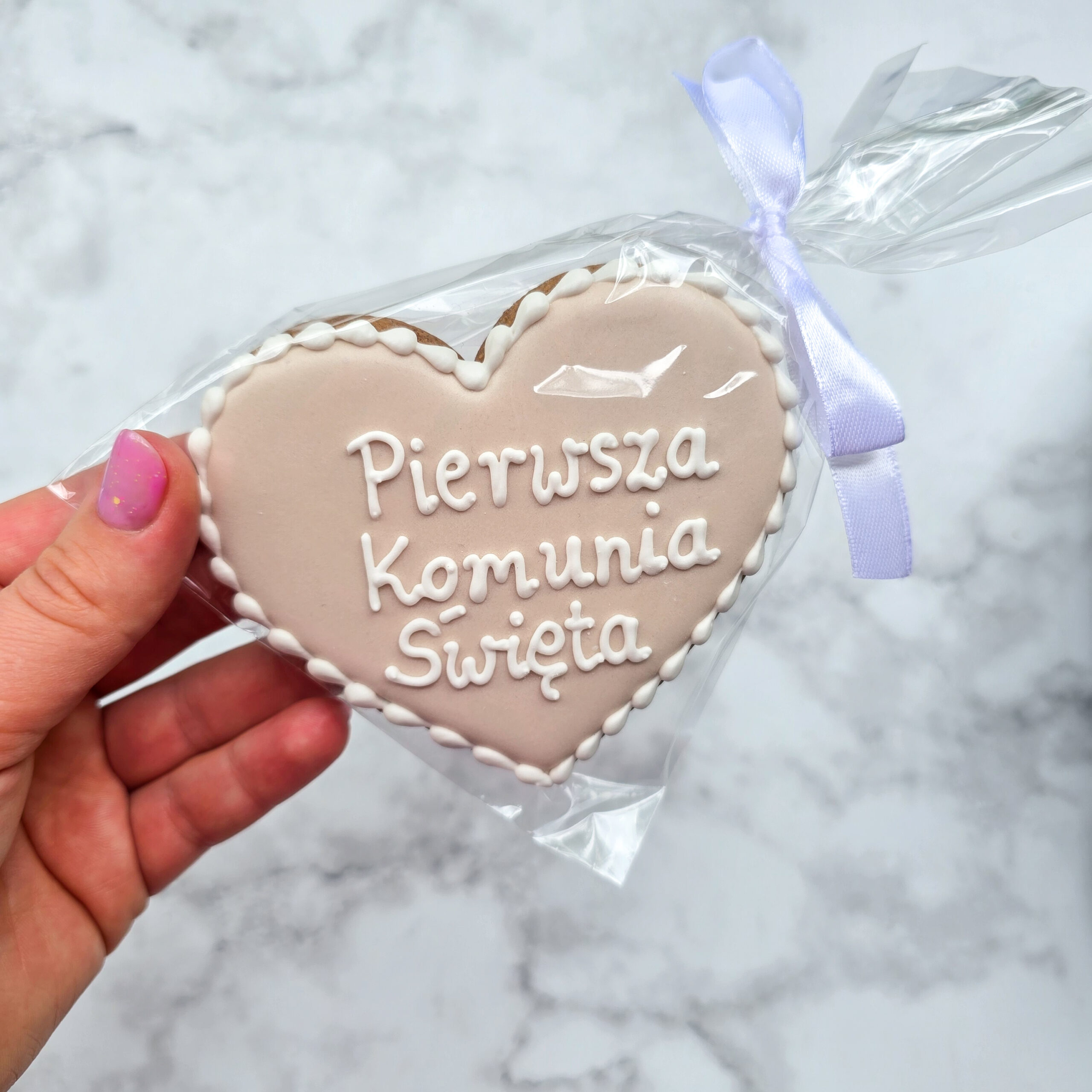 Beżowe serce z Twoim napisem - Chrzest - obrazek 4