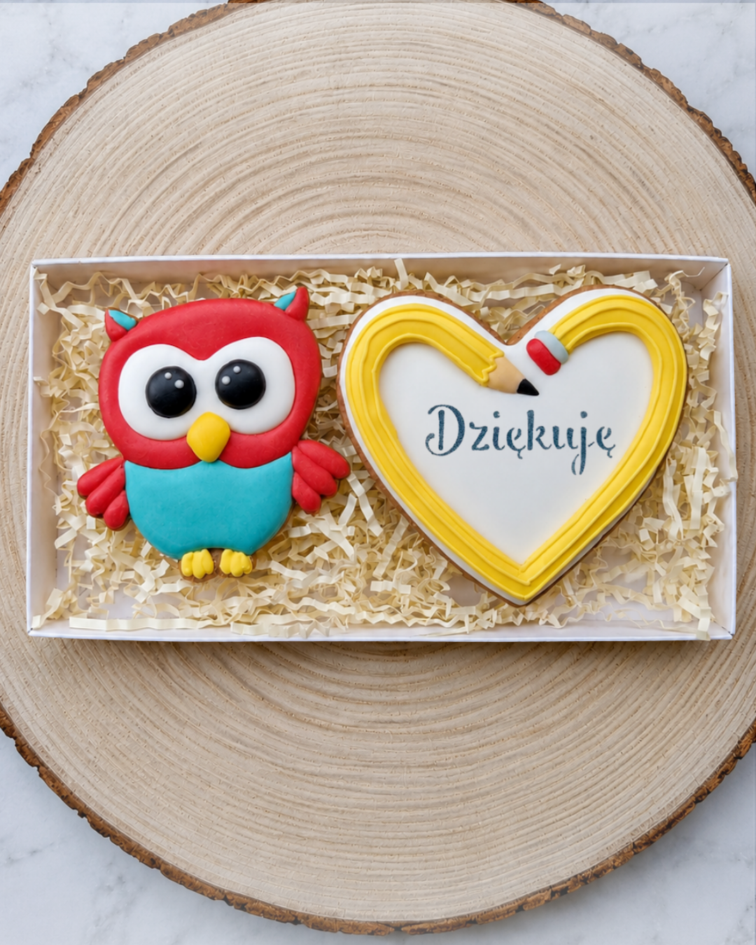 Zestaw z sową i serduszkiem Dziękuję/ Dziękujemy - obrazek 2