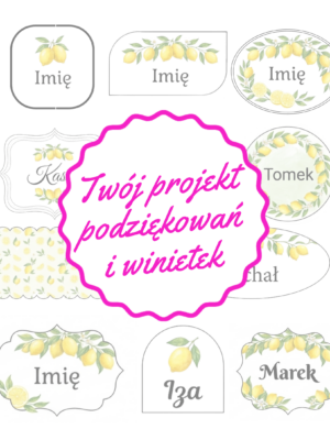 Personalizowane podziękowania dla gości / winietki – Ślub, Roczek, Chrzest, Urodziny, Komunia