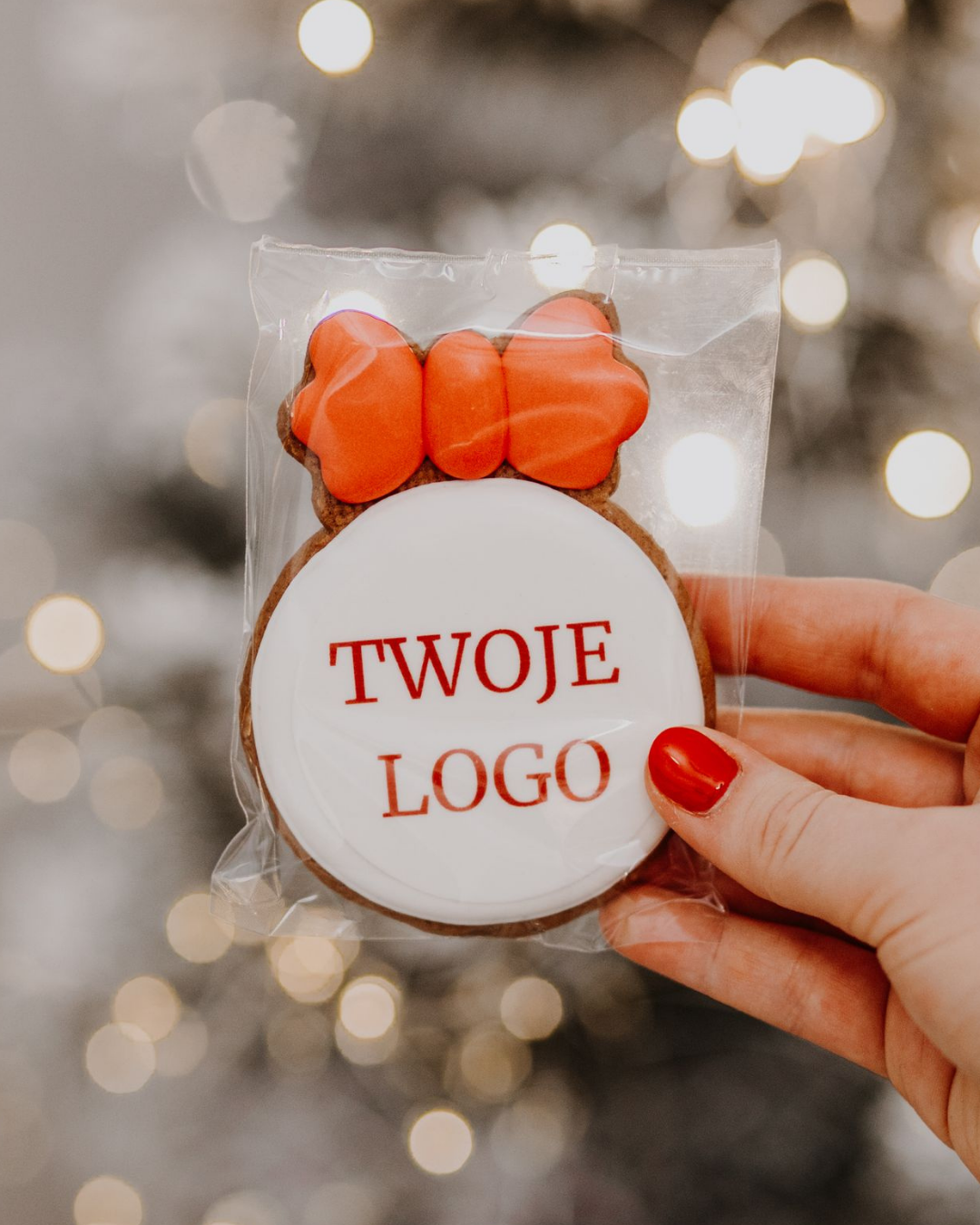 Bombka z kokardą i Twoim LOGO